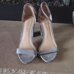 Madden Girl Gray Strappy Heels
